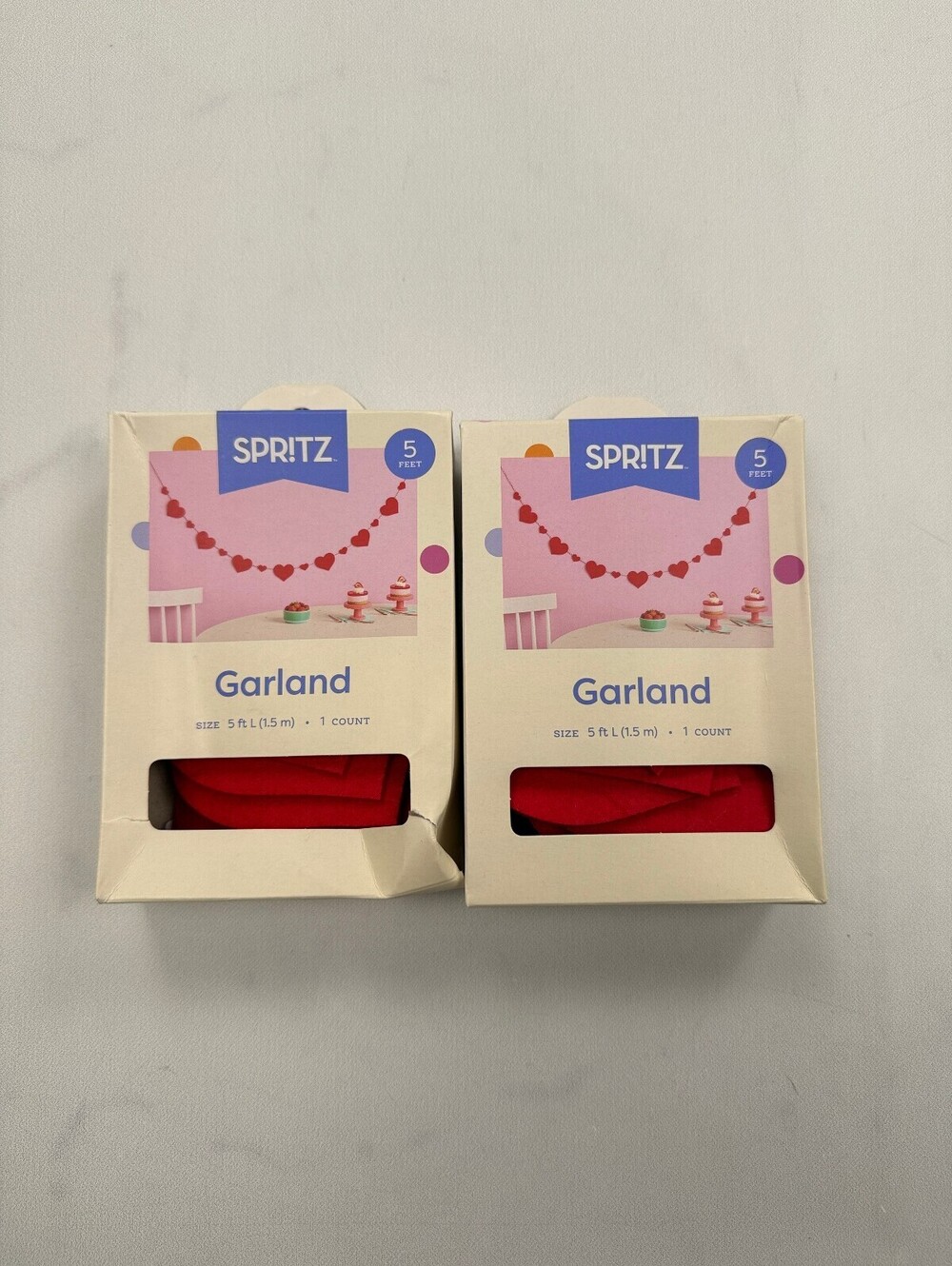 Spritz Garland Hanging Decoration Red Modern Lot of 2